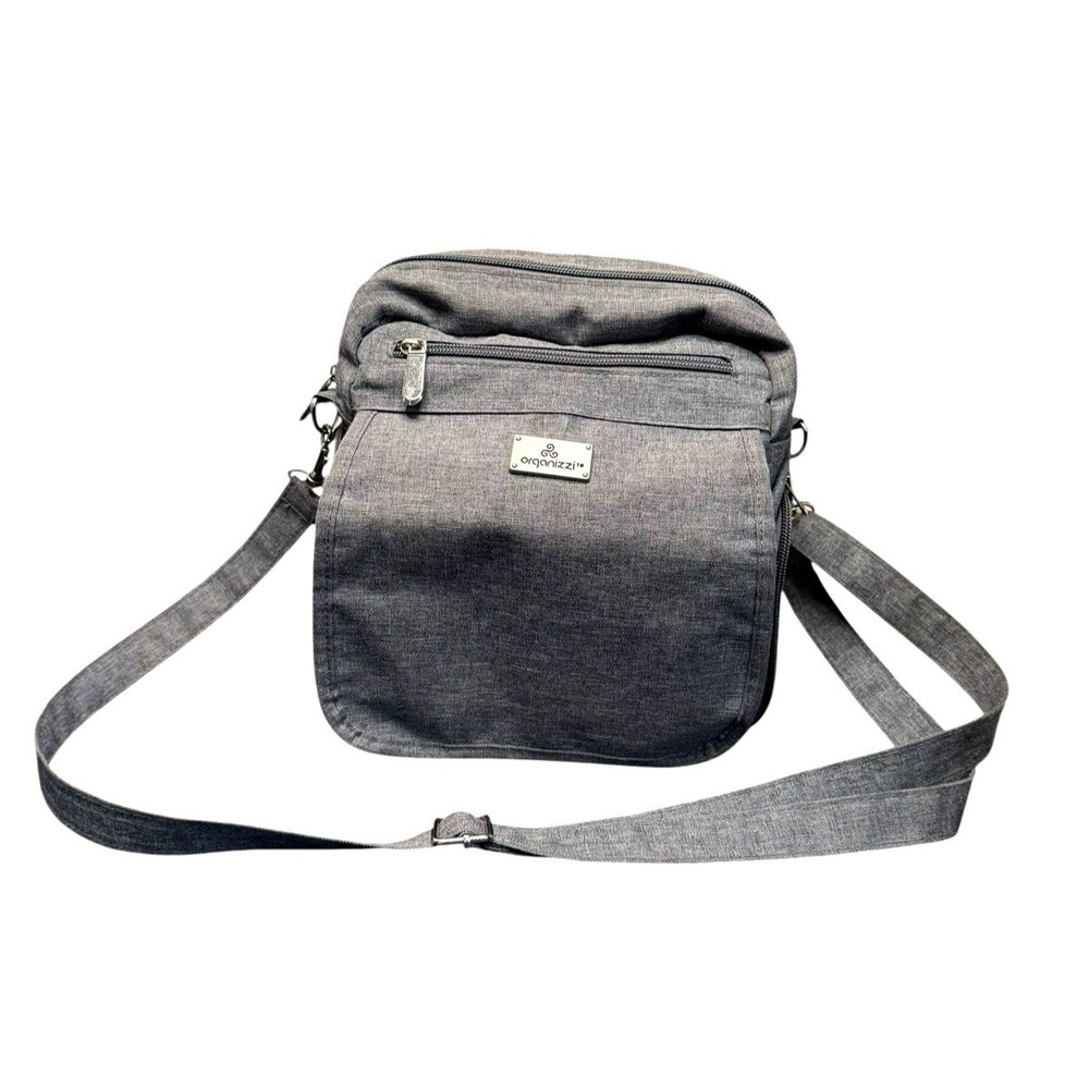 Organizzi CB Bag Fanny Travel Pack Heather Grey 10”x10” Multi Pockets Adj Straps